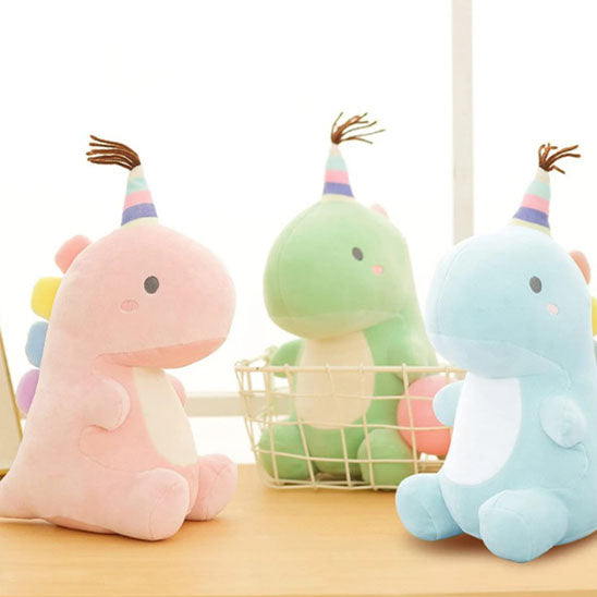 Peluche-dinosaure-rose-bleu-vert